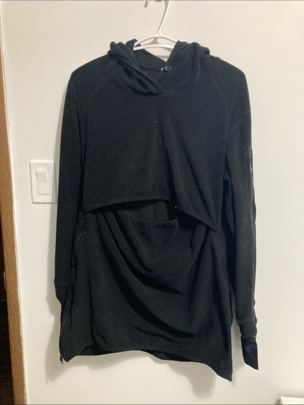 Boob Design Black Fleece Maternity and Nursing Hoodie for Active Mamas